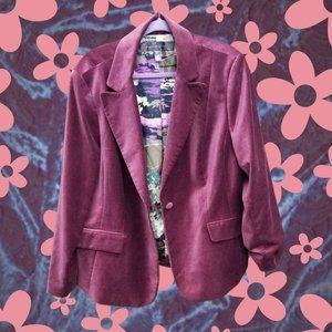 Apostrophe - Luxury is a state of mind - Purple Velvet Blazer